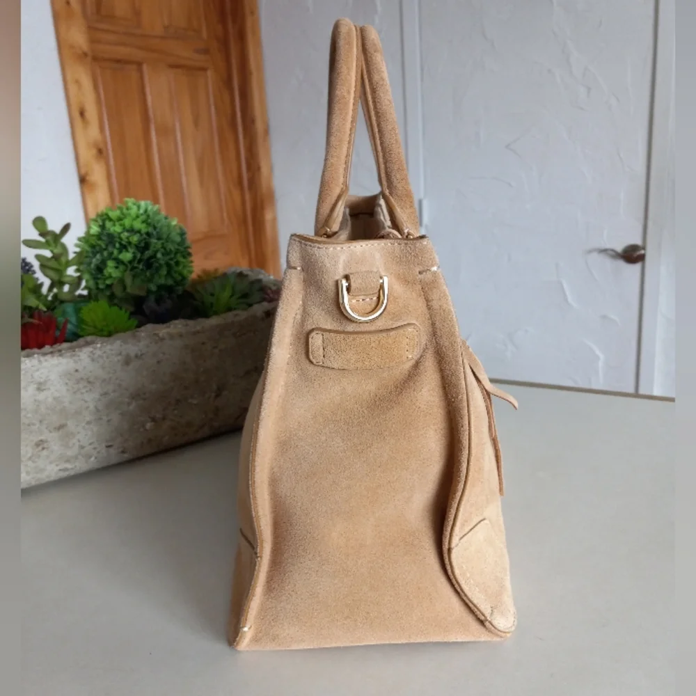 Rebecca Minkoff Suede Regan Satchel, Camel Retail $328